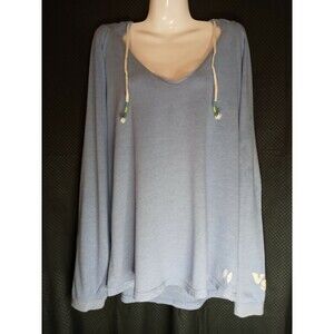 Victoria's Secret Women's Oversized Light Blue Pull-Over Hoodie, Size M